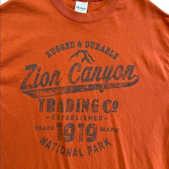 ZION NATIONAL PARK T-SHIRT ORANGE SIZE MEDIUM - Picture 3 of 5